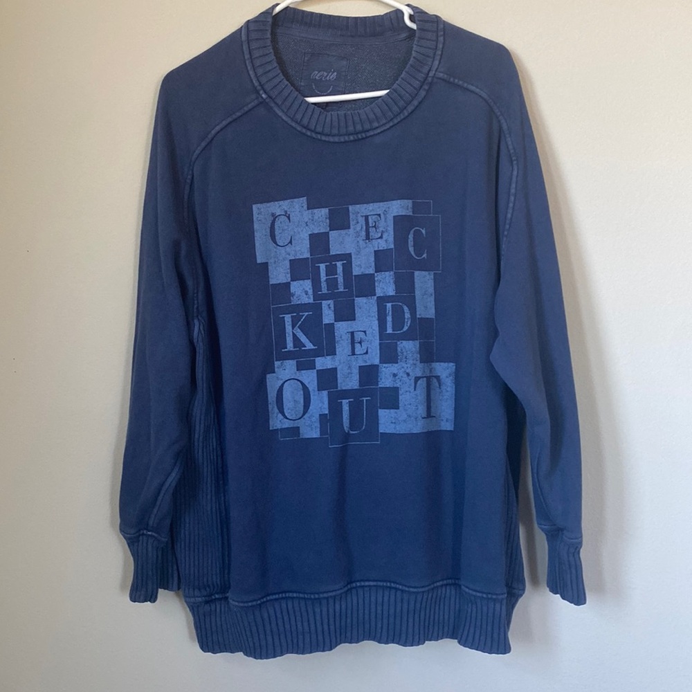 Aerie blue crewneck sweater